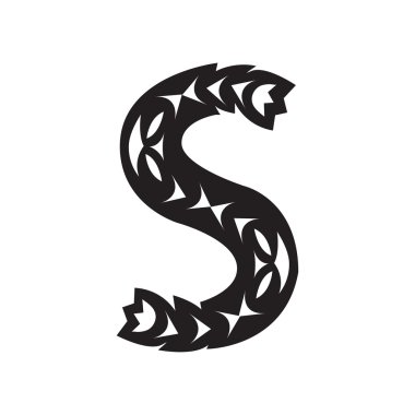 Letter S in ethnic style.