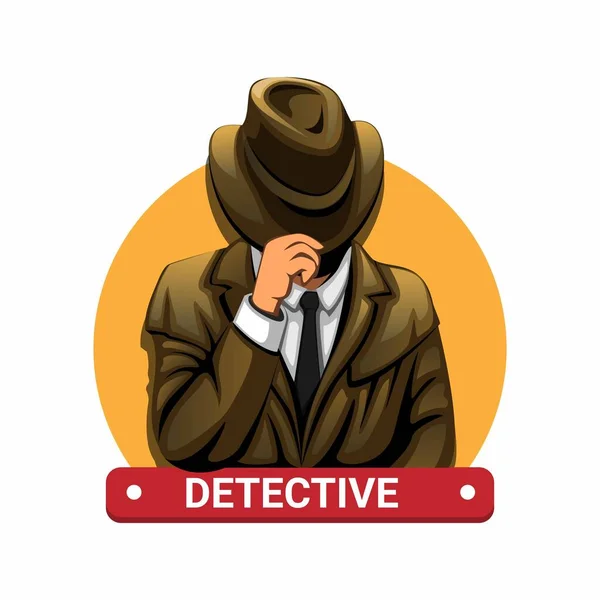 Detective with cowboy hat character symbol mascot concept in cartoon illustration vector on white background