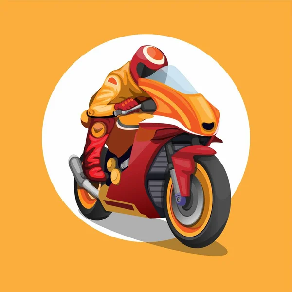 Motorsport Rider Campeonato Concepto Color Naranja Rojo Vector Ilustración Dibujos — Foto de Stock