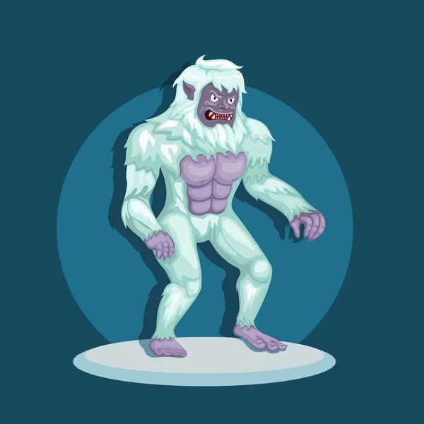 Monstruo Yeti Aka Bigfoot Nieve Concepto Carácter Criatura Mitológica Vector —  Fotos de Stock