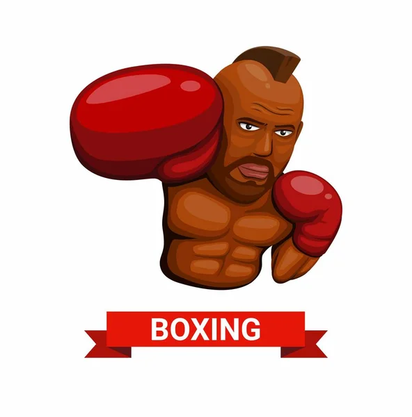 Boxer Lutador Soco Figura Personagem Símbolo Boxe Atleta Esporte Conceito — Vetor de Stock