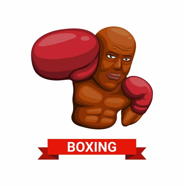 Boxe Homem Símbolo Personagem Conceito Desenho Animado Ilustração Vetor Fundo — Vetor de Stock