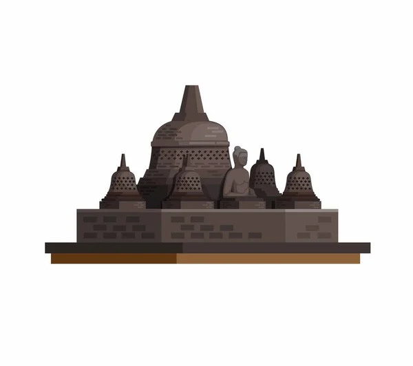 Candi Borobudur Vagyok Világ Legnagyobb Buddhista Templom Központi Java Indonézia — Stock Vector