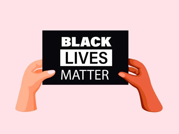 Black Lives Matter Dua Orang Tangan Memegang Papan Tanda Keragaman Stok Ilustrasi Bebas Royalti