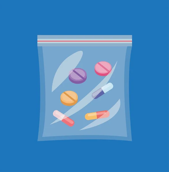 Droga Saco Plástico Com Ziplock Medicamento Recepção Médico Para Paciente — Vetor de Stock