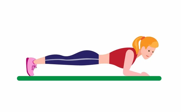 Femmes Faisant Exercice Planche Abs Séance Entraînement Entraînement Filles Fitness — Image vectorielle