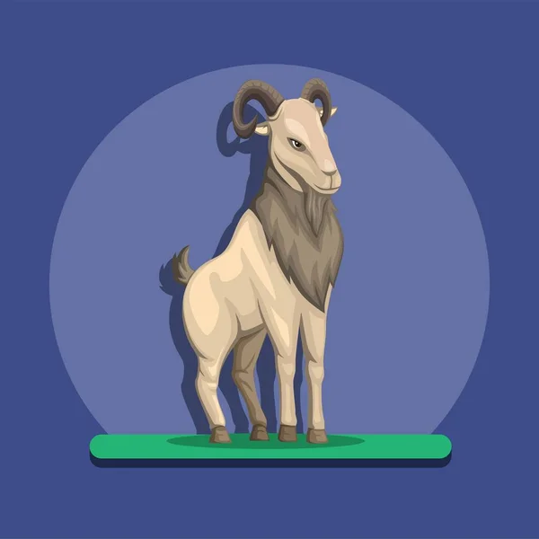 ヤギの動物のフィギュア動物のイラストベクトルで牡羊座と農場のコンセプトのためのシンボル — ストックベクタ