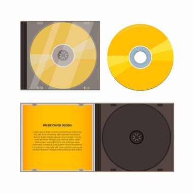 Cd Case Mockup şablonu konsept gerçekçi illüstrasyon