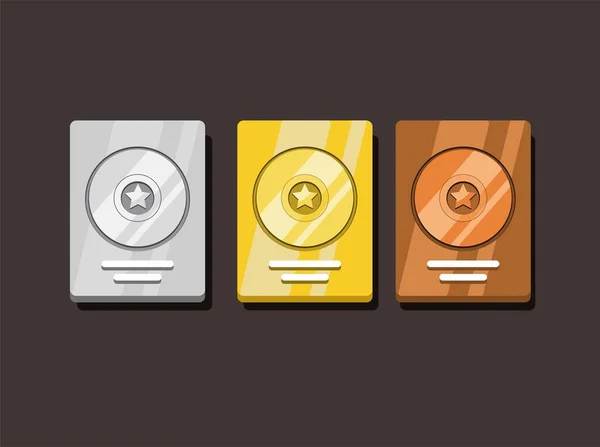 Golden Silver Bronze Disc Award Artis Content Creator Collection Set — Image vectorielle