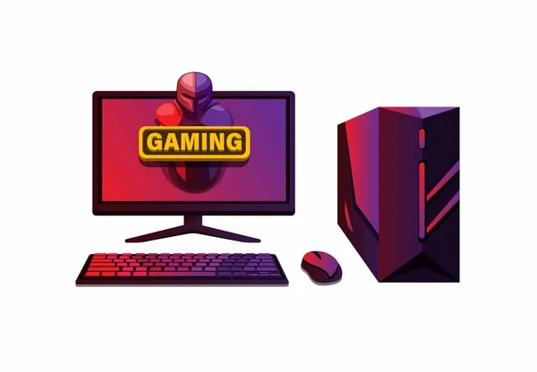 Gaming Ordinateur Haut Gamme Set Équipement Jeu Esport Illustration Vecteur — Image vectorielle