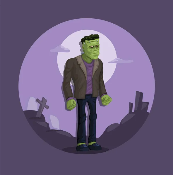 Frankenstein Monster Urban Legend Figure Cartoon Illustration Vector — Stock Vector