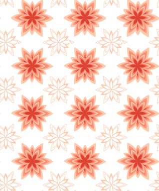 Dikişsiz desen vektör geometrik çiçek şeftali