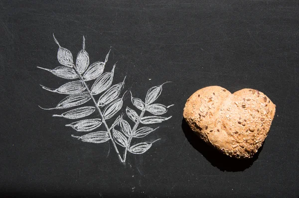Liefde en passie voor volkoren brood — Stockfoto