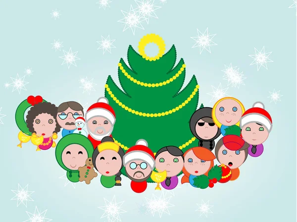 Christmas avatar  composition — Stock Vector