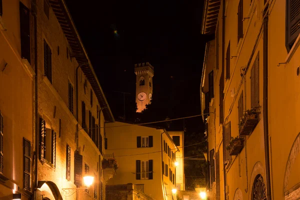 Ancient clock tower in Santarcangelo di Romagna village Italy travel — Stock Photo, Image