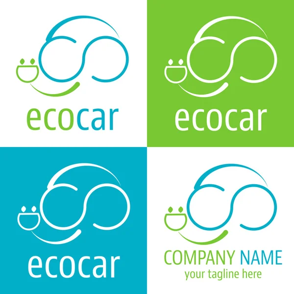 Logo icona auto ecologica — Vettoriale Stock