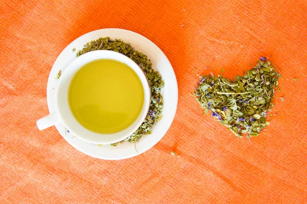 Mallow herbal tea cup — Stock Photo, Image