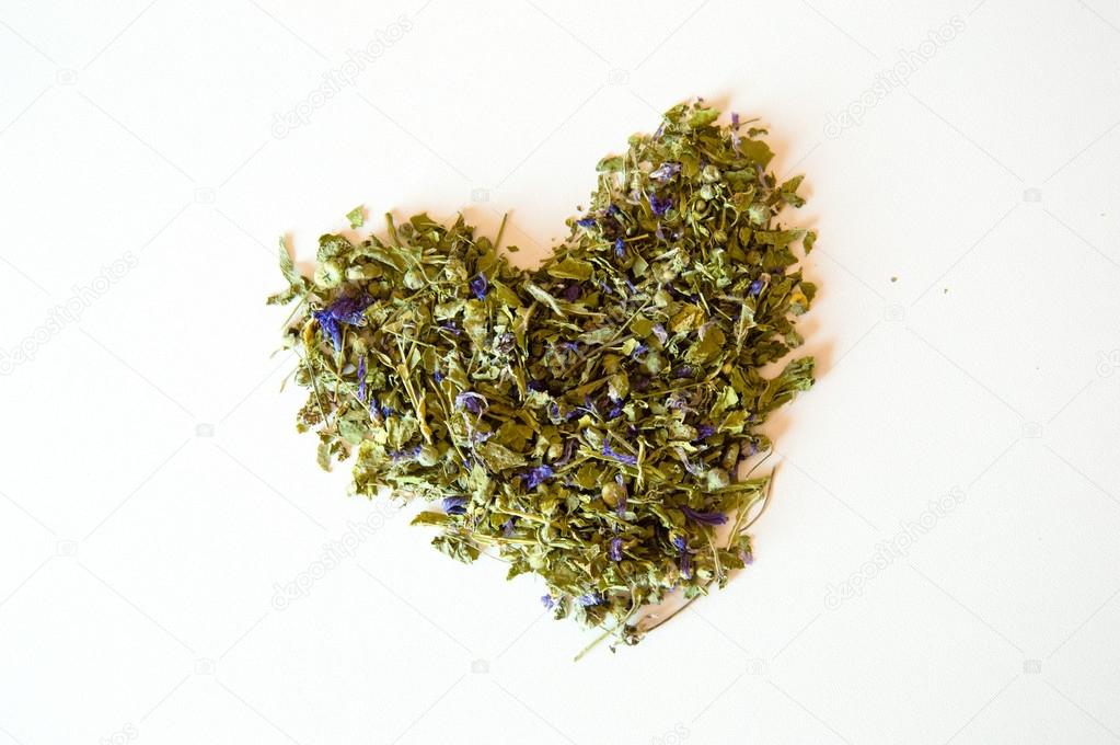 Love for mallow herbal tea isolated closeup