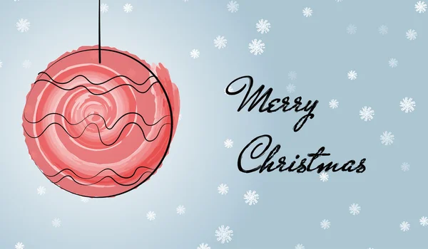 Frohe Weihnachten Grußkarte mit Aquarellpinsel — Stockvektor