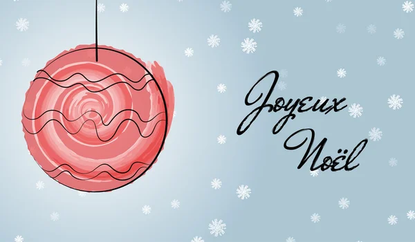 Vánoční přání francouzské blahopřání s akvarel štětce — Stockový vektor