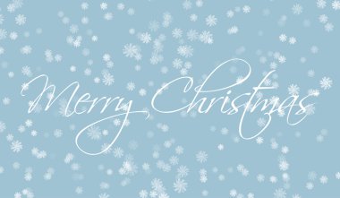 Beyaz kar taneleri ile neşeli Noel tebrik kartı 