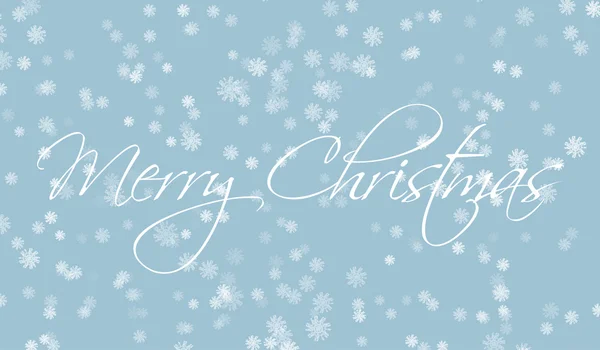 Boldog karácsonyt üdvözlőlap fehér hópelyhek — Stock Vector
