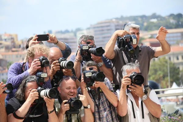 Photographers attends the 'Hands Of Stone' — Stock Photo, Image