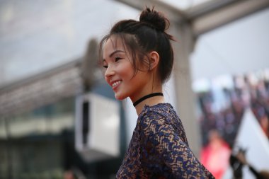Model Xiao Wen Ju attends the 'Loving'