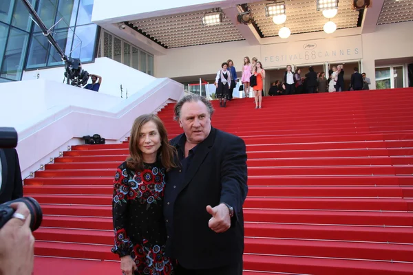 Gerard Depardieu and Isabelle Huppert — Stock Photo, Image