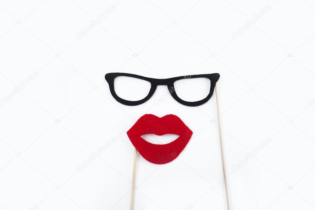 Mustache, glasses, sponge on a stick