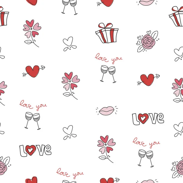 Seamless Pattern for Valentin day decor in vector — Stock Vector