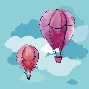 sıcak hava balonları mavi gökyüzünde