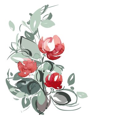 Suluboya peonies tebrik kartı