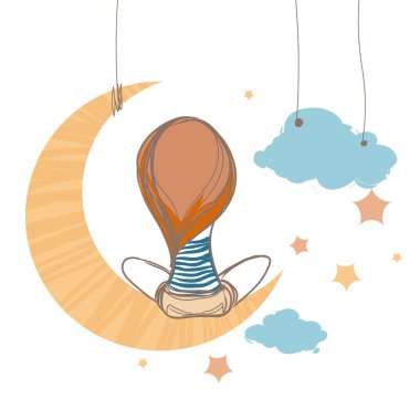 ayın üzerinde oturan kız