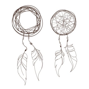 Rüya yakalayıcı, tüyler.