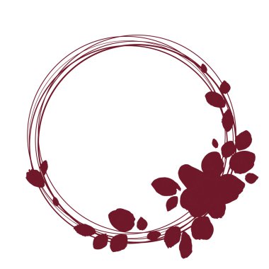 çiçekler daire çerçevesi