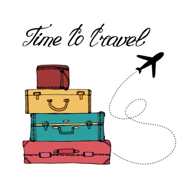 Uçak ve renkli bavul