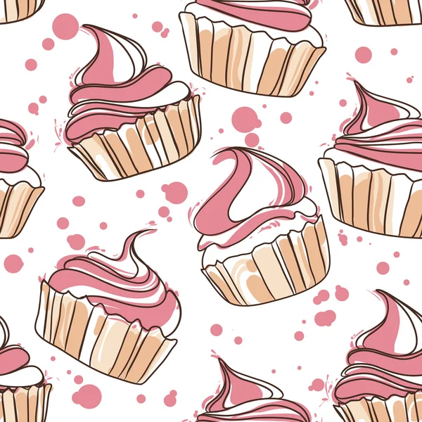 Patrón sin costuras Cupcake — Vector de stock