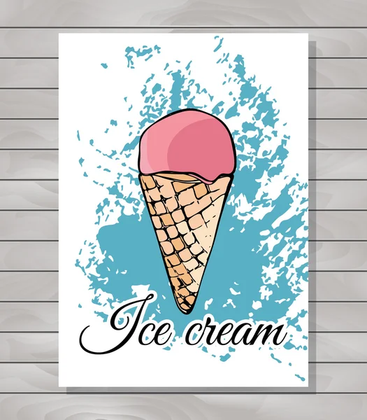 Ice cream poster — Stock Vector