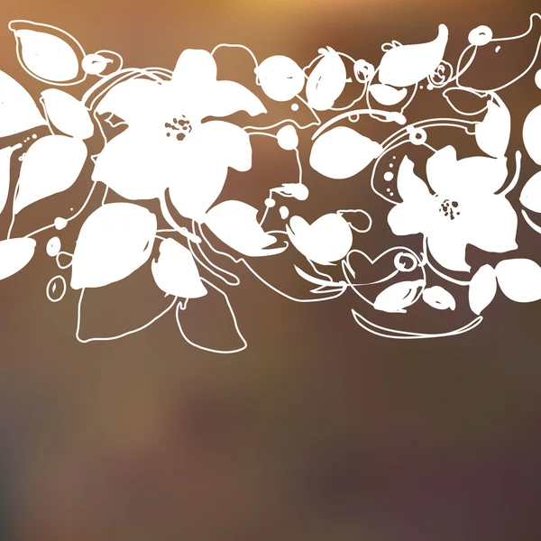 Fondo floral decorativo con flores — Vector de stock