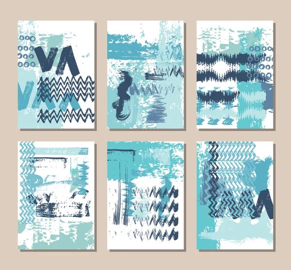 Conjunto de plantillas de tarjetas de visita azules — Archivo Imágenes Vectoriales