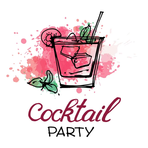 Einladungsplakat für Cocktailparty — Stockvektor