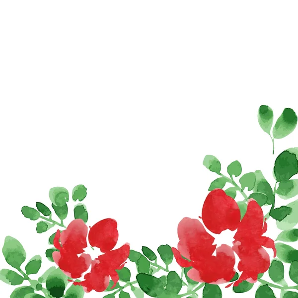 Όμορφη ευχετήρια κάρτα με λουλούδια — Διανυσματικό Αρχείο