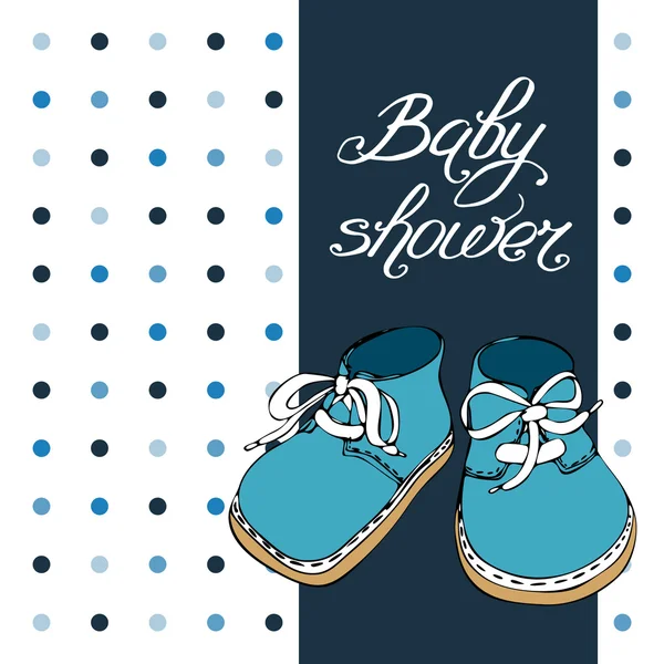 Baby jongen douche kaart — Stockvector