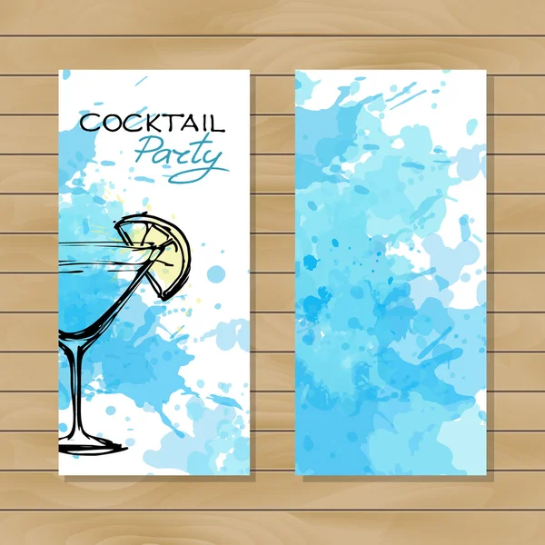 Blå cocktailparty banner Vektorgrafik
