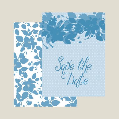 Düğün davetiye şablon çiçekli