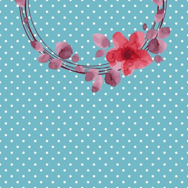 Floral element with silhouette of flower wreath