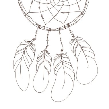 Rüya yakalayıcı, tüyler.