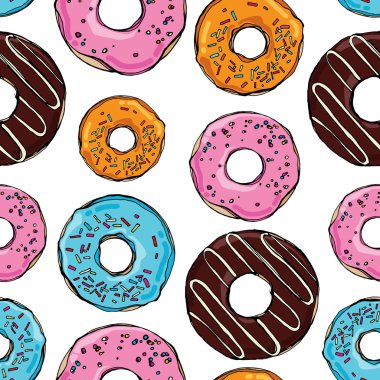 renkli donut ile Seamless Modeli