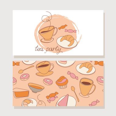 çay partisi için davetiye kartı